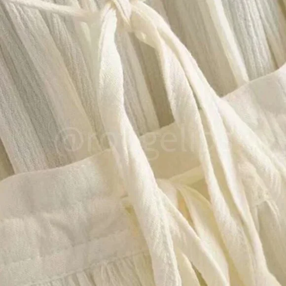 Backless Babydoll Short Dress in Beige - Picture 3 of 16